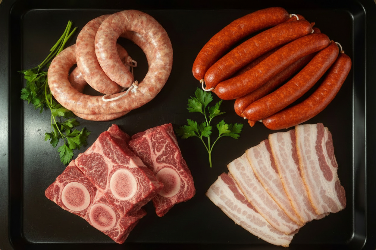 Pack bandeja negra chorizo realista